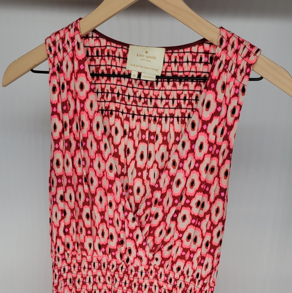 Kate Spade Red and Pink Floral Dress M